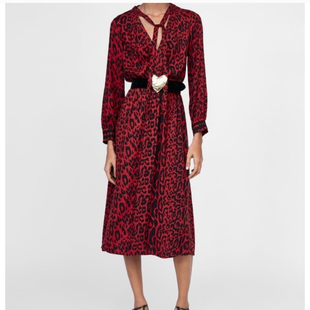 Zara woman animal print dress